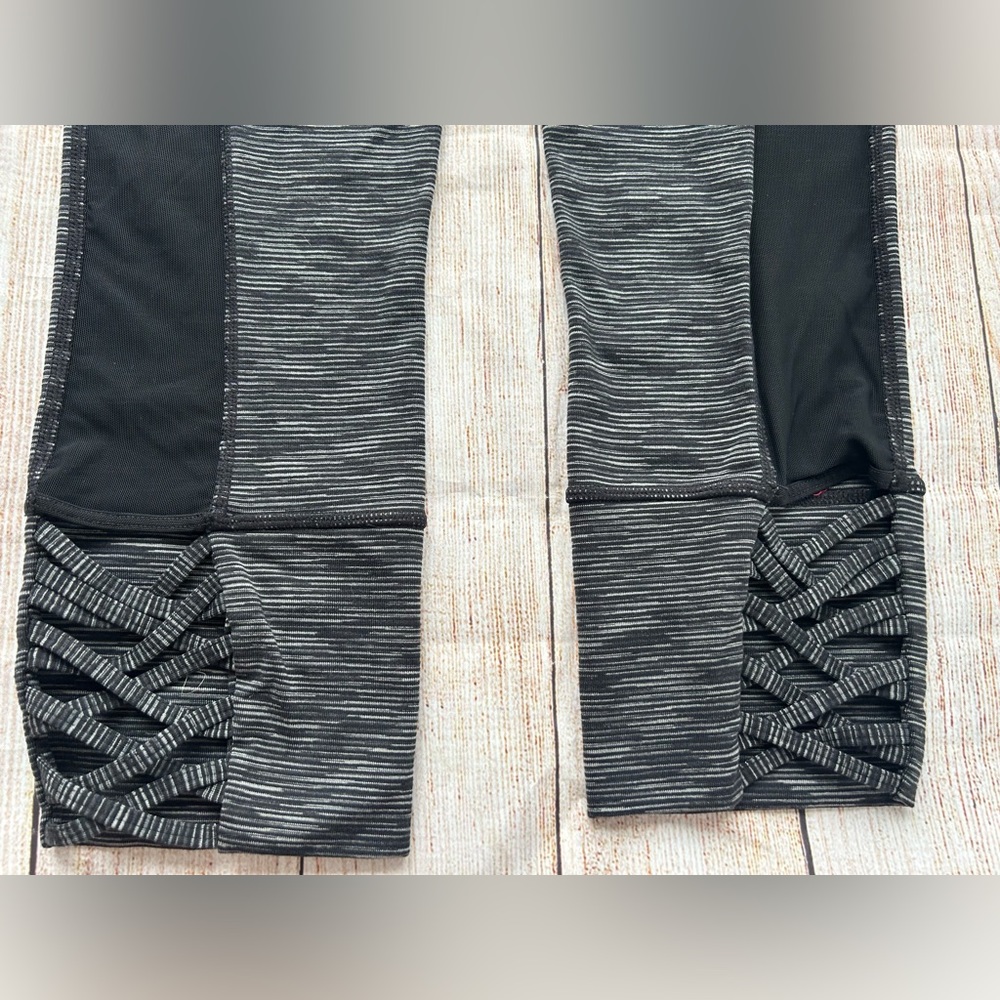Athleta Gray/Black Mesh Cropped Leggings - Picture 6 of 7